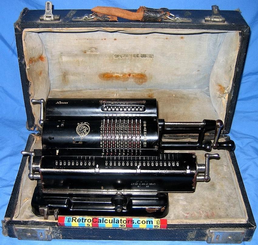 Tiger Japanese Mechanical Calculator In Case circa 1940